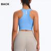 Women's Halterneck Sports Bra - Seamless Summer Yoga Vest Top for Running and Fitness