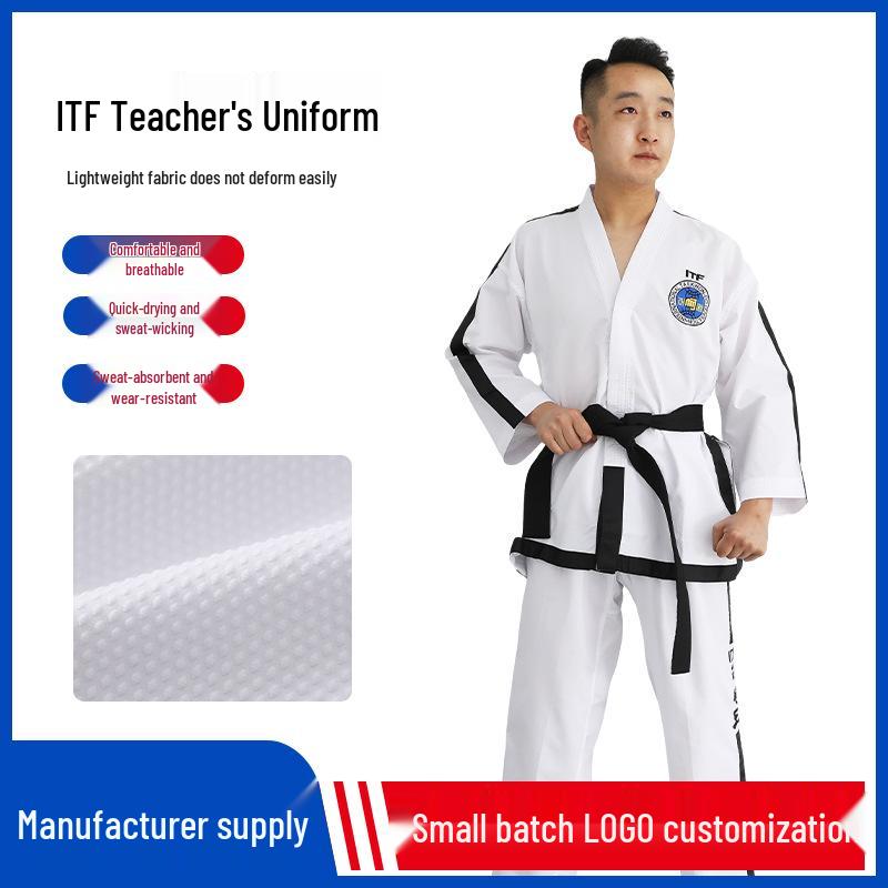 

ITF Taekwondo Master Uniform for Children and Adults - Men s and Women s Poomsae, Karate, Wushu Training and Competition Attire XXXL 190#