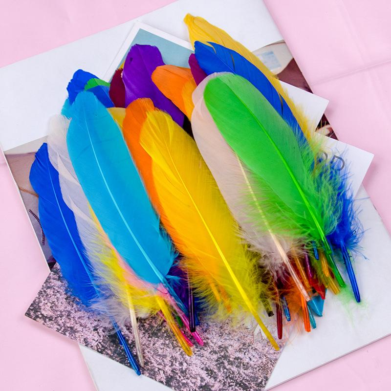 50Pcs15-20Cm Natural Goose Feather Multicolor Handicraft Dream Catcher Swan Feather Family Party Jewelry Decoration