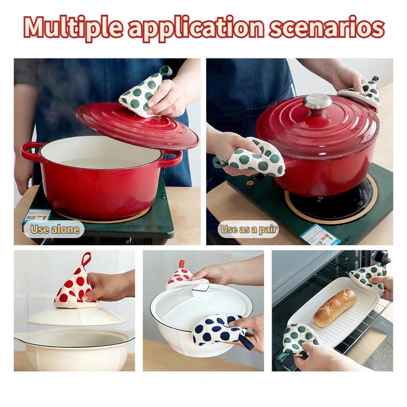 Simple Cute Triangle Pot Anti-hot Cover Kitchen Anti-scalding Pot Handle Ear Cap Heat Insulation Anti-High Temperature Gloves