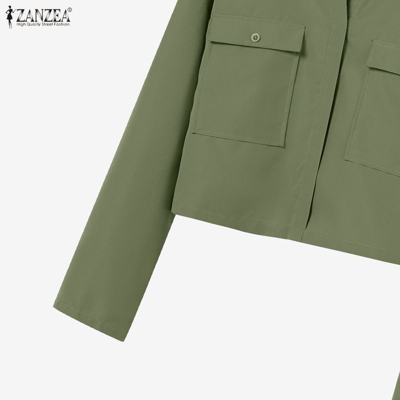 ZANZEA Lässiges zweiteiliges Anzug-Set für Damen mit langärmeliger Bluse und Hose