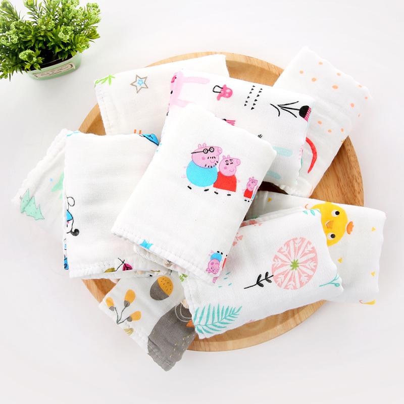 Six-layer gauze face towel hanging towel saliva towel face towel infant printed cotton soft cotton gauze cloth pure cotton soft