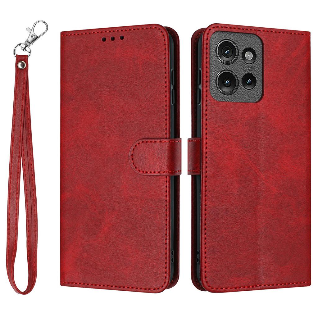 For Motorola Moto G 5G (2025) Case Flip Stand PU Leather Wallet Phone Cover Calf Texture