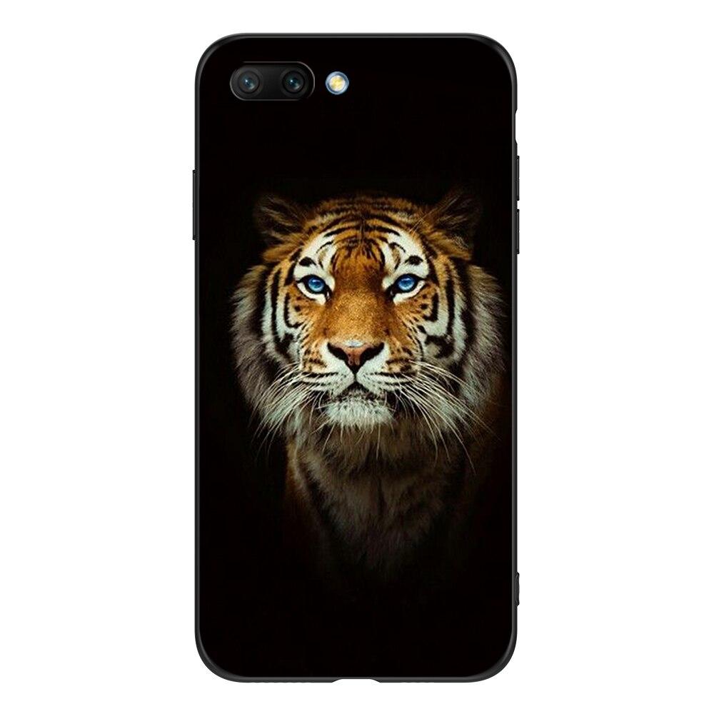 For Honor 10 Case Soft Silicon Phone Back Cover for Huawei Honor 10 Case Etui Coque Black Tpu Case Lion Wolf Tiger Dragon