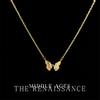 Light Plated 18K Real Gold Zircon Butterfly Necklace Simple Design Sense Collarbone Chain Necklace