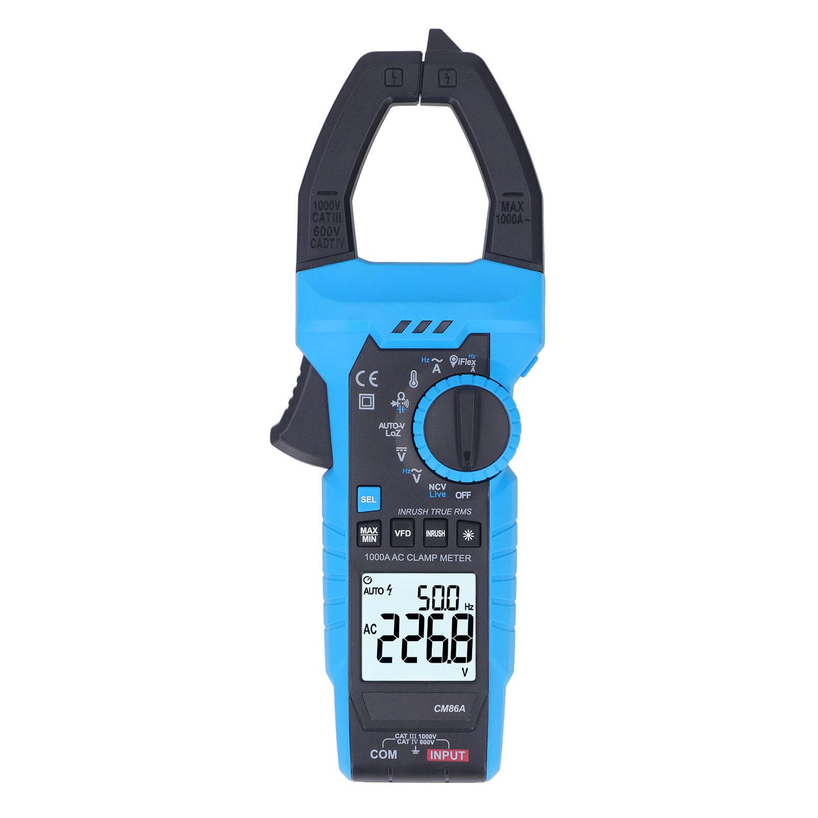 

Digital Clamp Meter Multimeter 1000A AC Current Voltage Temperature Capacitance Resistance Diodes Continuity Tester