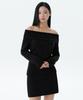 MUSINSA STANDARD WOMAN Women'S Turn Down Off-Shoulder Knit [Black]