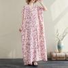 Dimanaf 2024 Plus Size Dress Women Summer V-Neck Sundress Bohemian Floral Print Loose Big Oversize Maxi Dress 725