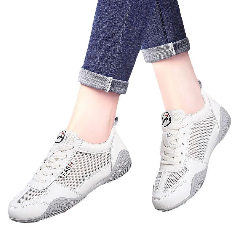 Fashionable White Shoes Thin Mesh Shoes Breathable Soft Flat Casual Sports Shoes Board Shoes