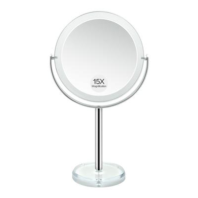 Snowflakes 1X 15X Magnifying Makeup Mirror with Stand Tabletop Vanity Mirror for Bathroom or Bedroom 360 Degree Rotation / - 7"