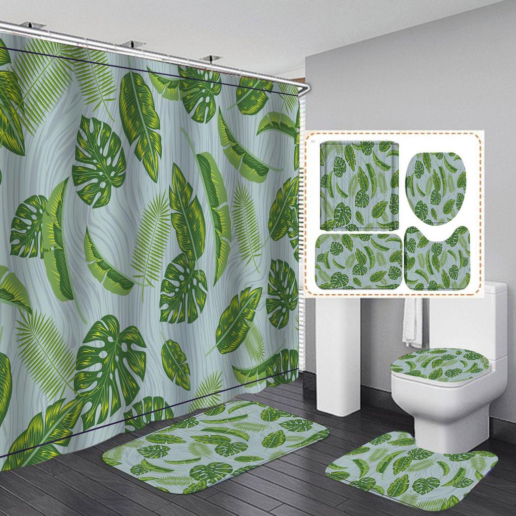 Xiyin Waterproof High Definition Shower Curtain Set - Four-Piece, No-Drill Partition for Bathroom or Hotel.