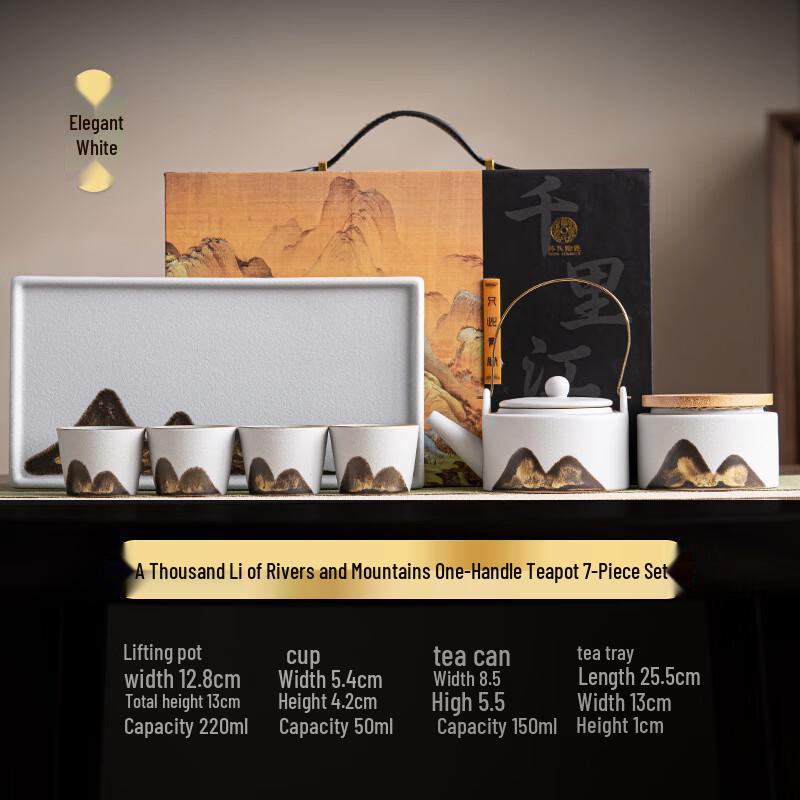 Japanese Style Qianli Jiangshan Ceramic Tea Set