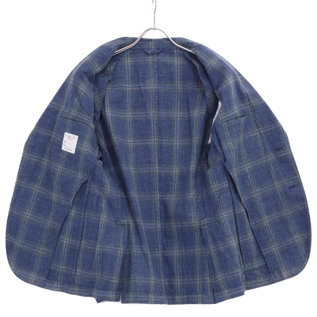 L.B.M.1911 2986 Blue Check Cotton Flannel 2B Jacket Jacket 48R BlueUsed