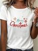 (Asian Size) Tee Top Print New Year trend lovely Clothing T Shirt Women Fashion Christmas Festival Female Woman Short Sleeve Graphic T-shirts