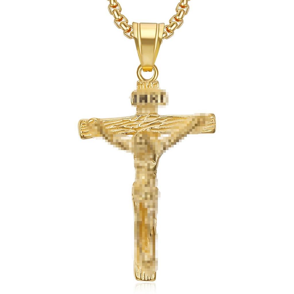 Unisex Titanium Steel Punk Cross Necklace - Non-Fading Hip-Hop Pendant