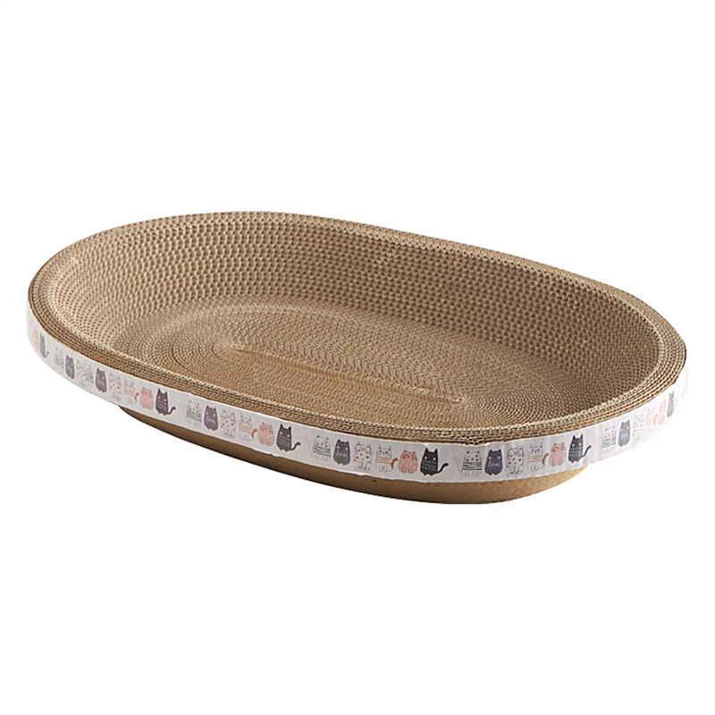 Cat Scratcher Durable Oval Cat Scratch Pad Bowl Nest Corrugated Paper Cat Scratcher Scratching Post for Indoor Cats Pet Supplies S