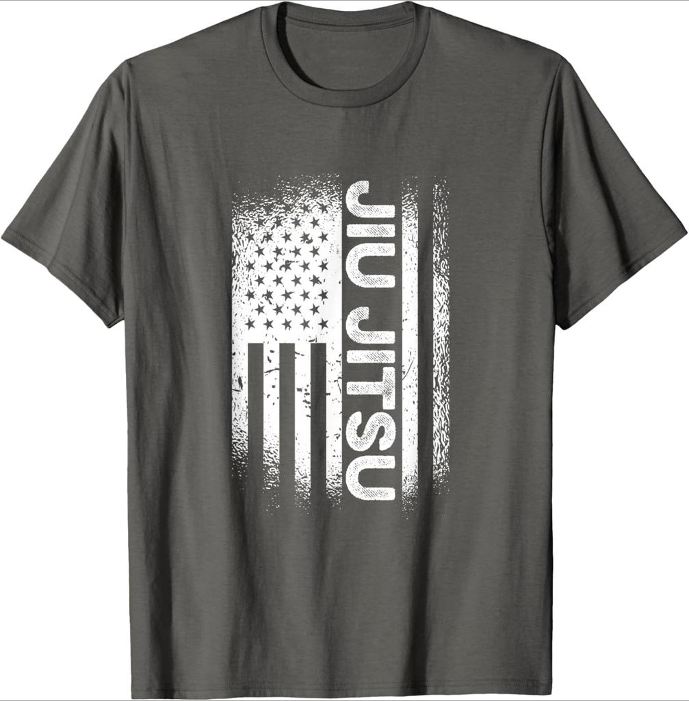 Jiu Jitsu American Flag Brazillian Ju Jitsu design100 cotton summer casual Oneck short sleeve printed mens Tshirt