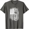 Jiu Jitsu American Flag Brazillian Ju Jitsu design100 cotton summer casual Oneck short sleeve printed mens Tshirt