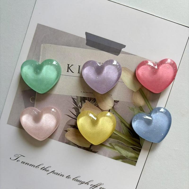 10 PCS Colorful 3D Heart Resin Fridge Magnets Reusable Magnetic Stickers for Holiday Home Decor Gift