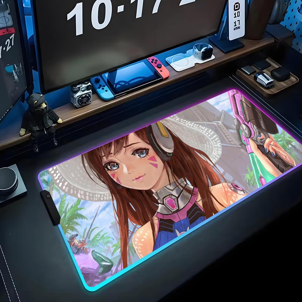 Dva Mouse Pad RGB Gaming Mousepad Big LED Pad PC Desk Mat Luminous Mouse Pad Large Keyboard Mats Table Rug With Backlit