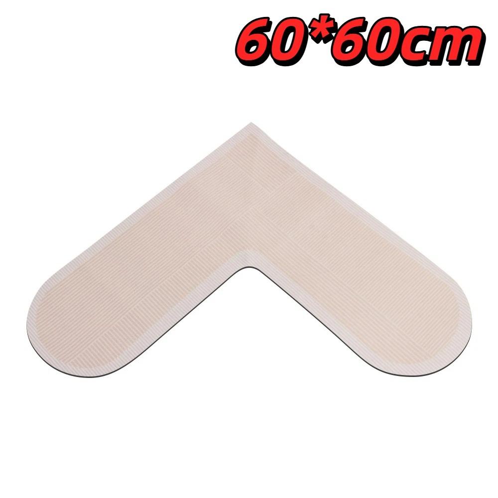 60*60cm Kitchen Carpet L-Shape Oil-Proof Anti-Slip Floor Mat Soft Wipable Surface Waterproof Doormat Home Decoration