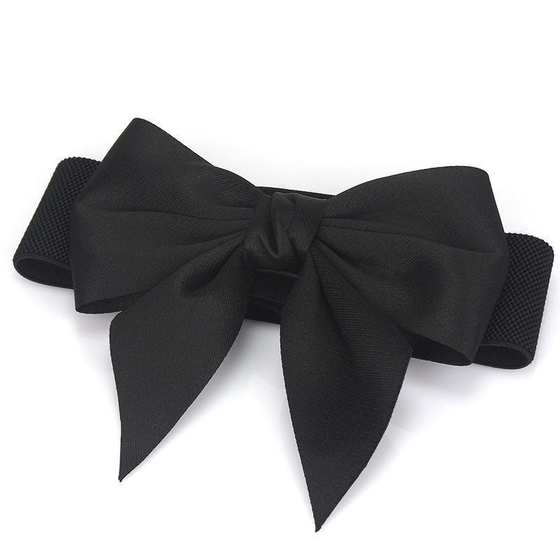 

Modern Bowknot Womens Dress With Adjustable Elastic Wide Waist Belt For Effortless Style Black Bow