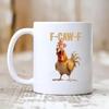 11oz F-Caw-F Keramik Hahnen Kaffeebecher mit Henkel Hahnen Krähen Kaffeebecher für Mama Schwester Freunde Kollegen Wohndeko