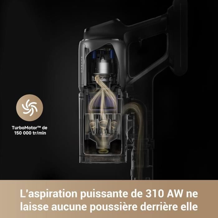 Dreame Z40 Station 310AW Aspirateur Balai sans Fil avec vidage Automatique hub de dépoussiérage, 28Kpa, Nettoyage de 160 Min,