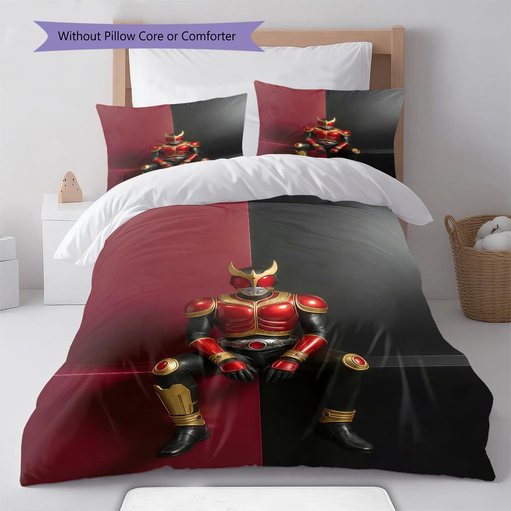 Kamen Rider Front Close Up Bedding Set Anime Duvet Cover Polyester Soft Comforter Bedroom Set -QJY