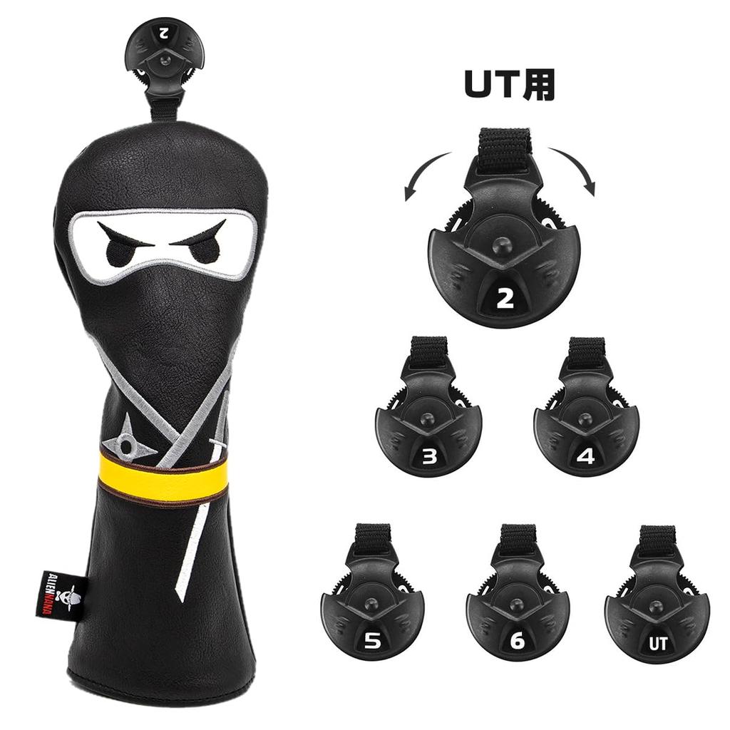 Golf Club Head Cover Ninja Specification Golf Wood Cover Set Golf Driver Cover Fairway Hybrid Head Cover Made of High Quality Leather For Women and