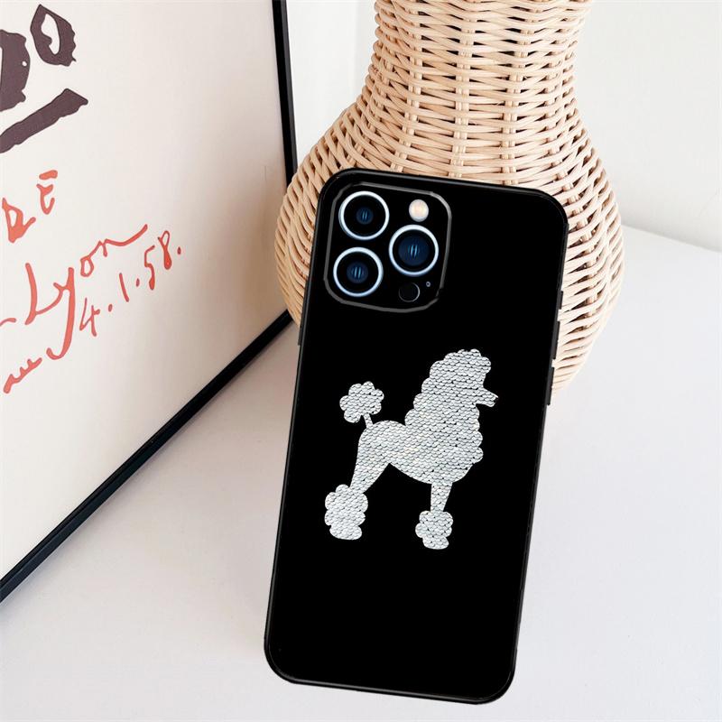 Poodle Dog Cartoon Funda For iPhone 16 15 Pro 14 Pro Max Plus 11 13 12 Mini X XS XR Phone Case