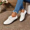 French Loafers Women's Slip-on  Spring and Autumn New British Small Leather Shoes Soft Leather Soft Sole Work Flat Shoes