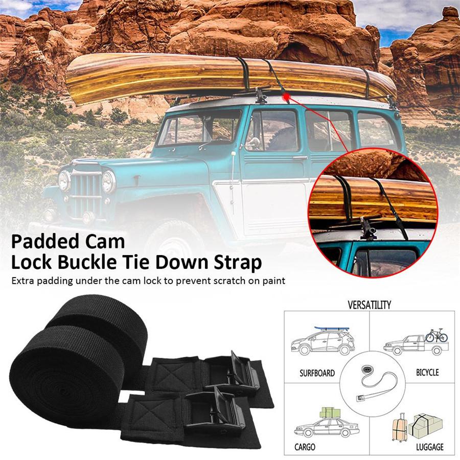 1 Pair 300CM X 2.5CM Car Roof Rack Luggage Cam Buckle Lashing Tie Down Straps