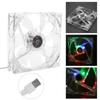 12cm USB LED Transparent Bunte Licht Lüfter PC Computer CPU Lüfter
