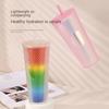 1PC 710ML Straw Cup with Lid Studded Finish Double Wall Coffee Mugs Plastic Studded Durian Tumblers Cold Bling Cup Customized