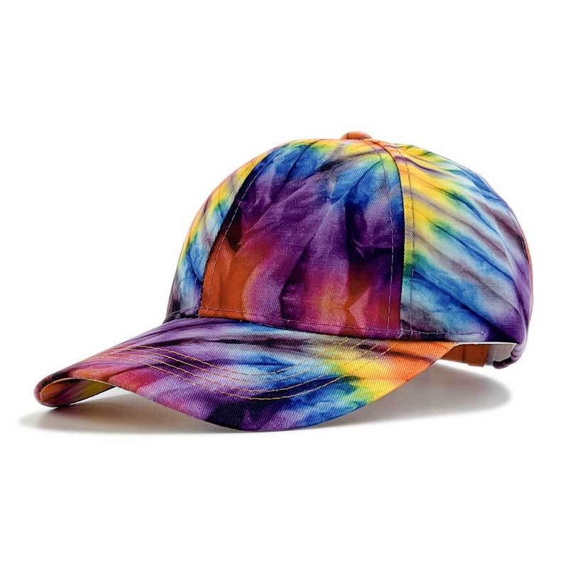 Dye Print Tie Baseball Cap Hip Hop Color Block Graffiti Visor Hat Sun Protection
