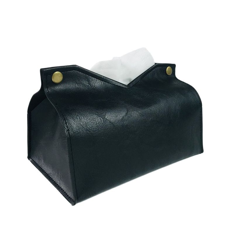 Taschentuchbox, Crazy Horse Textur PU-Leder Moderne Stilvolle Würfel-Taschentuchbox - Dekorativer Organizer für Tischplatte, Badezimmer, Büro