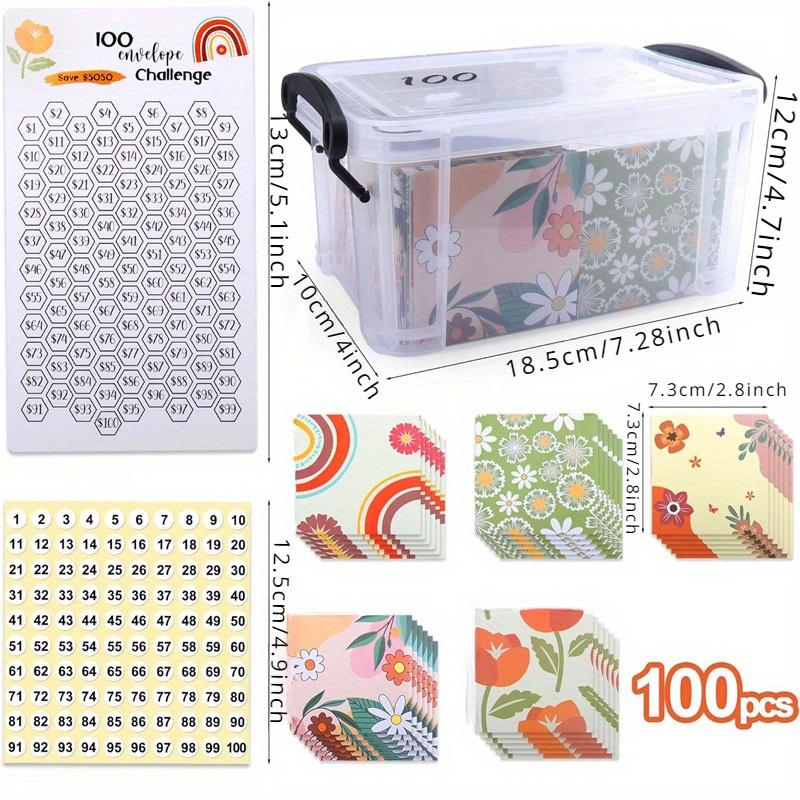 1 Set 100 Envelope Save Challenge, 100 Days Storage Budget Save Challenge Box Kit