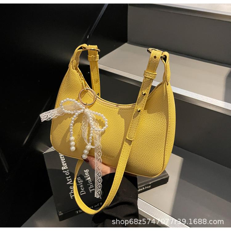 

2025 New Trendy Simple Underarm Bag Premium Textured Palm Pattern Dumpling Bag Versatile Shoulder Crossbody Bag Women s Bag жёлтый