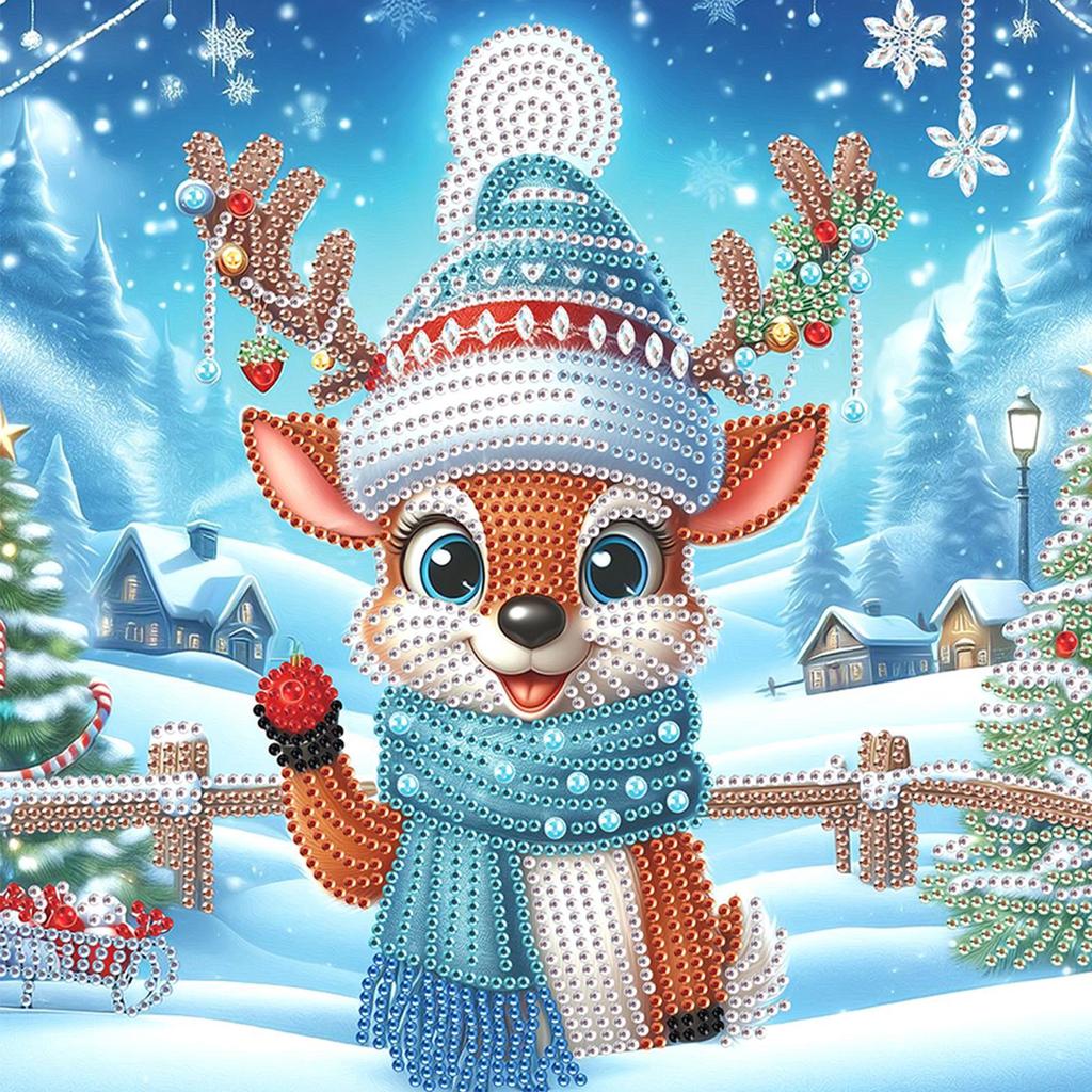 Winter Animals 5D DIY Diamond Art Painting Kits for Home Wall Decor Diamond Art Kits DIY Gem Art Diamond Painting Kits 30x30cm