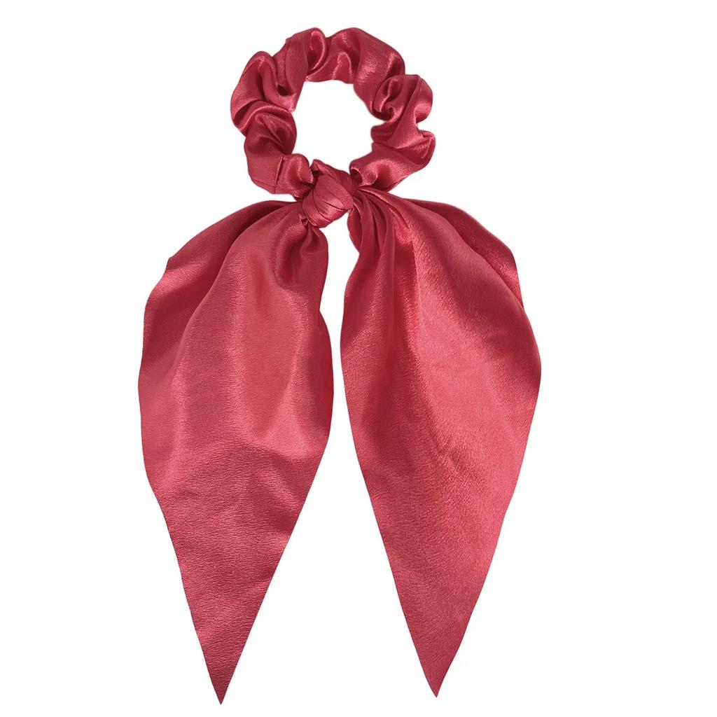 1 Stück Satin Langes Band Scrunchies Damen Mädchen Elastisches Gummi Schleife Haargummis Pferdeschwanzhalter Haaraccessoires