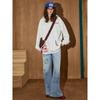 Coolhut High-Waisted Straight-Leg Jeans Retro Style Women's Slimming Wide-Leg Washed Graffiti