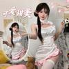 Sexy Underwear Sexy Hollow Stand-up Collar Antique Split Cheongsam Passion Pure Desire Charming Hanfu Nightdress Clothes Loungewear