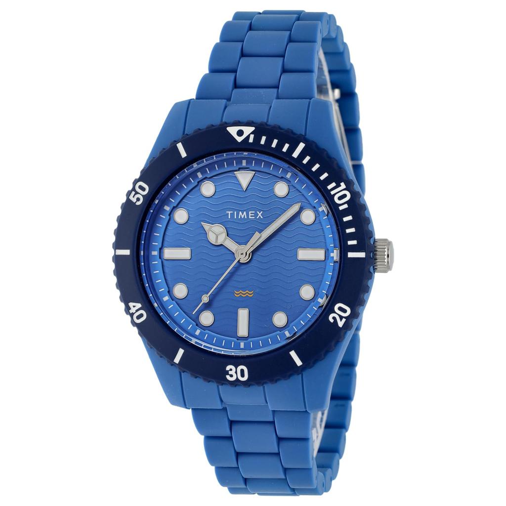 TIMEX Trend Unisex Watch TW2Y04300 Quartz 30M Water Mineral Light Blue Plastic Movement, Resistance, Glass, Dial, [Used]