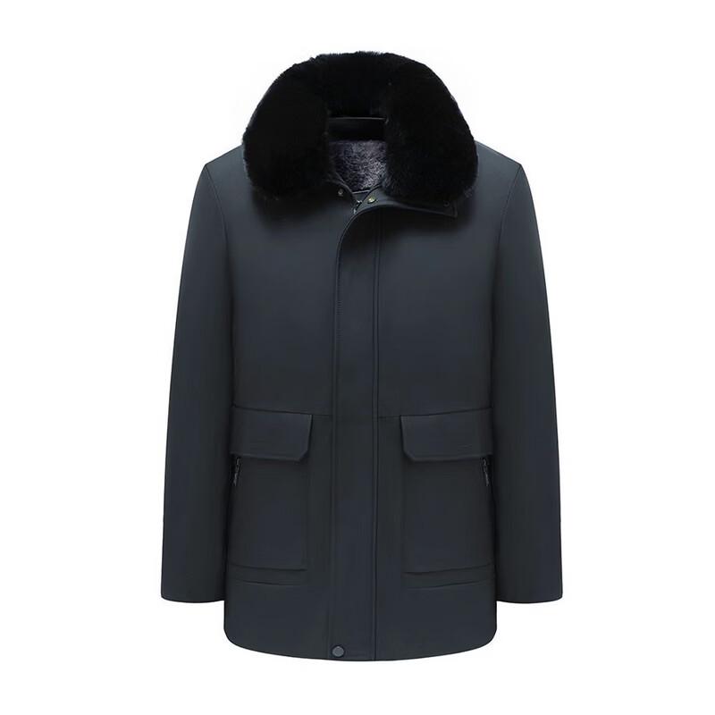YUZHAOLIN Men's Winter Fur Collar Workwear Padded Jacket