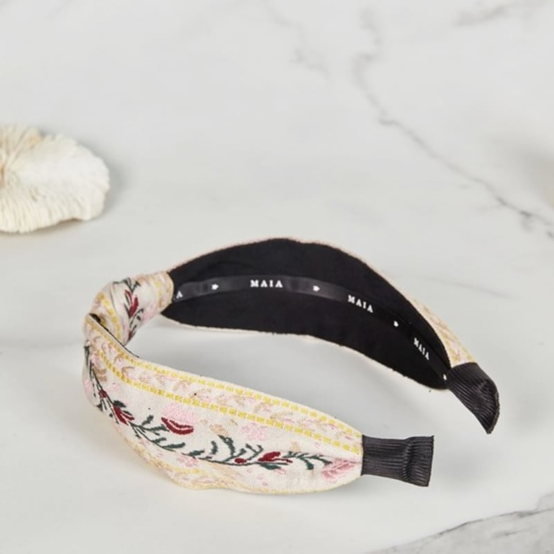 MAIA Royal Jacquard Hairband - Ivory