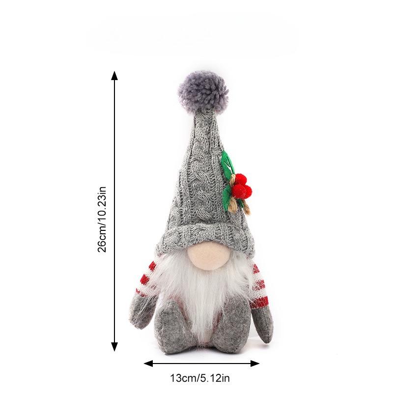 Christmas Figurine, High-end Knitted Pointed Hat Sitting Posture, Dwarf Plush Ornament, Decorative Items