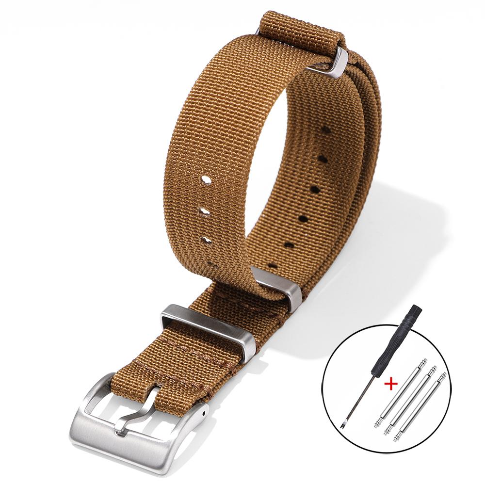 

Армейский зеленый нейлоновый ремешок для часов 18 мм 20 мм 22 мм ребристый нейлоновый ремешок для часов универсальный мужской браслет для Omega военные спортивные браслеты 18mm коричневый