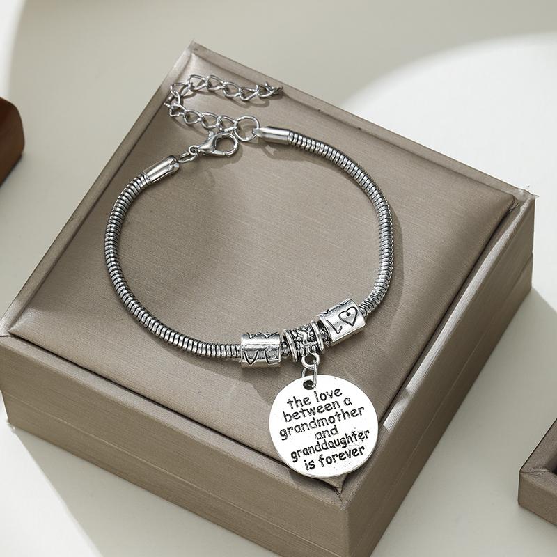 

Personalized Punk Style Letter Round Pendant Bracelet, Men s and Women s Fashion Trend Holiday Accessories Zircon