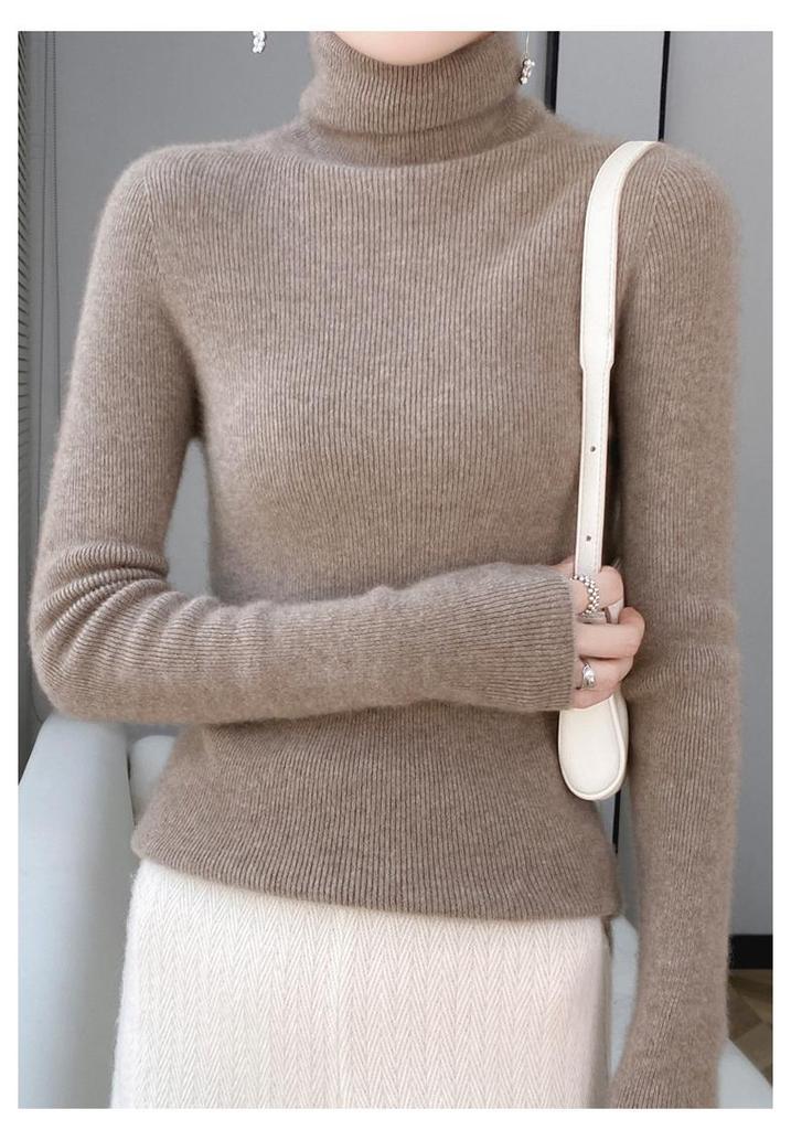 2023 Women's High Neck Slim Fit Knit Base Layer for Autumn/Winter